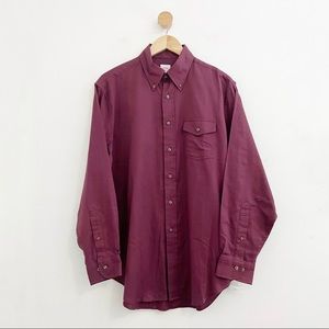 Brooks Brothers 346 Burgundy The Original Polo Button Down 100% Cotton Shirt